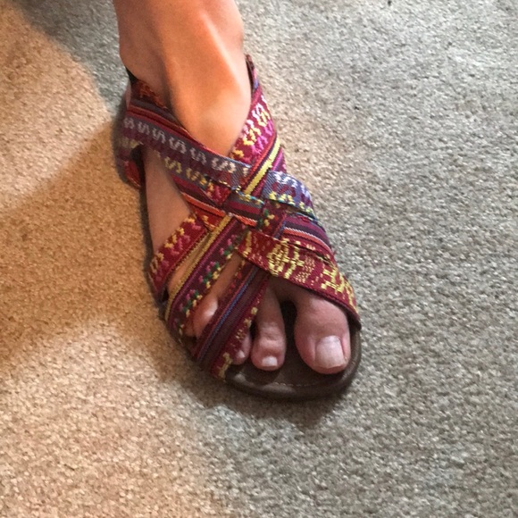 Multi-color patterned sandals. Size 9! - Picture 2 of 4